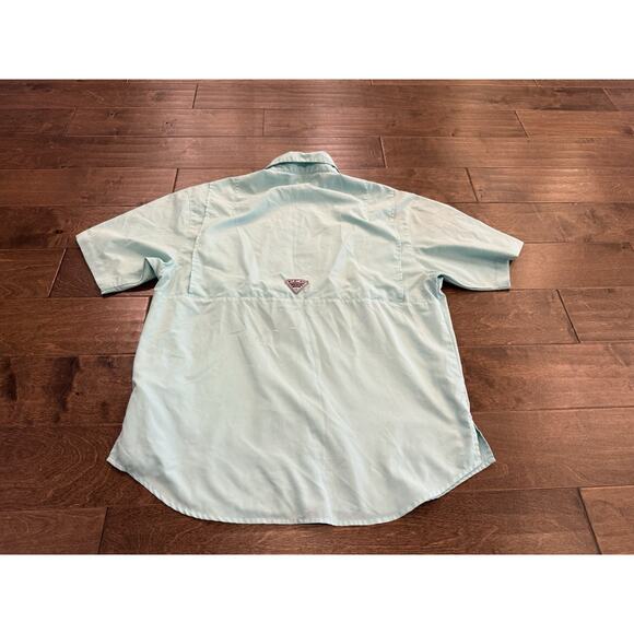 Columbia PFG Mens Green Omni-Shade Vented Short Sleeve Shirt Size L FM7266 - Picture 3 of 9